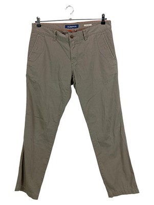 ALBERTO Herren Stoffhose Casual Beige Baumwolle W34 L30