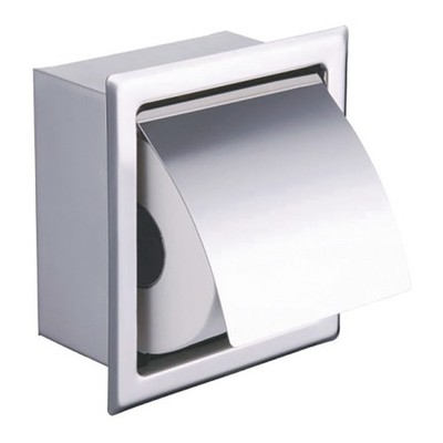 Toilettenpapierhalter Edelstahl Unterputz Silber Chrom 16,5x16,5x7,5cm