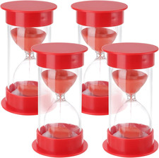 4 Clessidra 5 Minuti Di Colore Rosso, Timer Da Cucina, Con Clessidra Decorativa 
