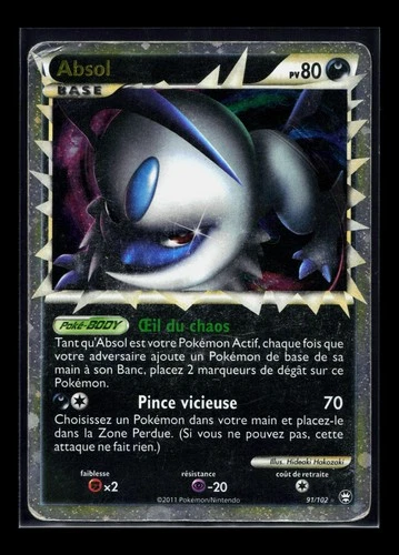 Pokemon Card Absol 91/102 PRIME HS Triomphe HGSS FR 2