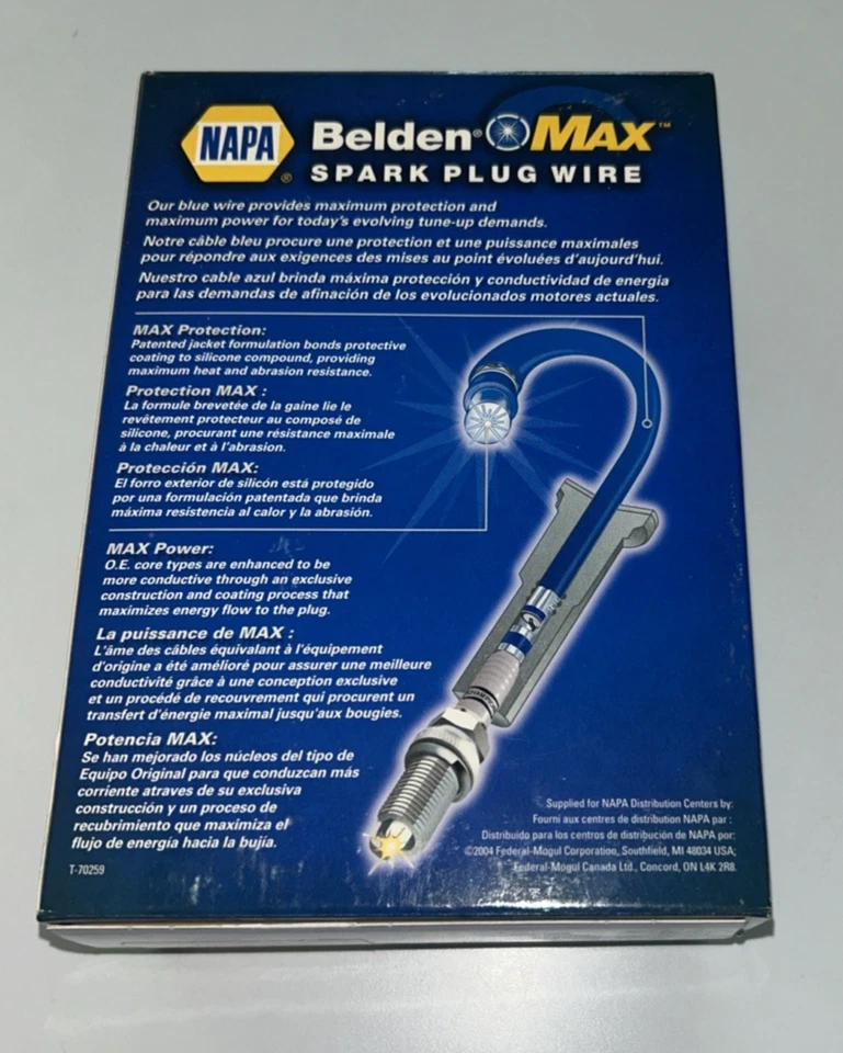 Juego de cables de encendido NAPA Belden MAX 700444 se adapta a: motores Jeep 4,0 L L L6 1991-1999 Foto 2 de 3