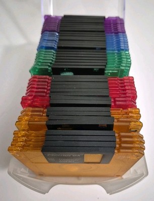 Memorex 3.5'' 1.4 MB Floppy Disks w/Labels IBM Formated 2SHD In Storage Case READ