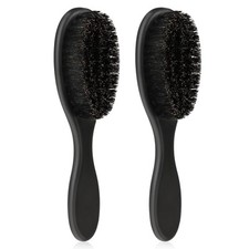 Mozeat Lens Hair Brush, 2 PCS Natural Boar Bristle, ABS Handle Bristle