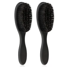 Mozeat Lens Hair Brush, 2 PCS Natural Boar Bristle, ABS Handle Bristle 