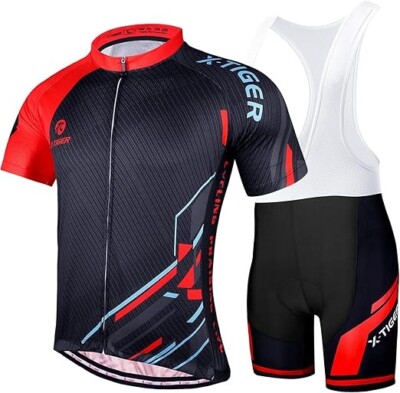 Fahrradtrikot, Fahrradbekleidung Set, Radsporttrikot, 5D-Gel Polster, X-TIGER
