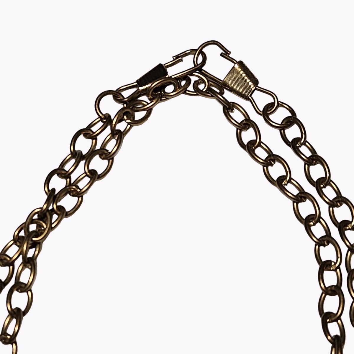 Gold Tone Chain Link Loop Necklace Rave Punk Streetwear