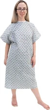 Wholesale Unisex Value Hospital Gown, Back Tie, 44" Long & 52" Wide S - XL