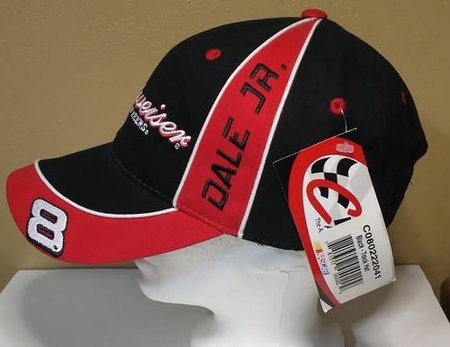Neu mit Etikett schwarz & rot Budweiser Mütze Dale Earnhardt JR 8 Chase NASCAR King of Beers - Bild 8 von 14