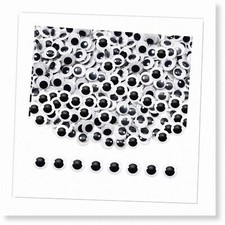 Adorable Adhesive Wiggle Eyes - 300 Pieces of 8mm Round Googly Eyes with Self-Ad