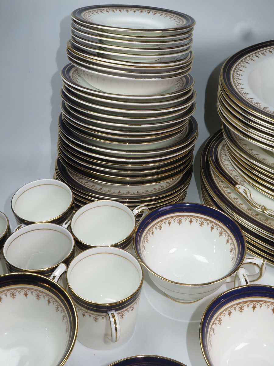 REPLACEMENT CHINA AYNSLEY LEIGHTON 1646 Smooth Edge COBALT