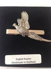 B24 Rising Pheasant  English Pewter emblem on a Tie Clip (slide)