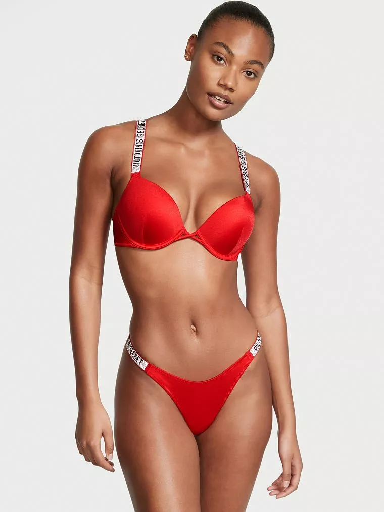 Victoria s Secret BOMBSHELL Push Up SWIM SET rhinestones shine