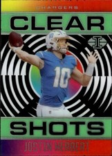 2021 Panini Illusions #CS-1 Justin Herbert Clear Shots Emerald Emerald