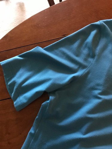 Akris Punto Turquoise Square Neck Jersey Top w/Half Sleeves Size 16 - Picture 7 of 12
