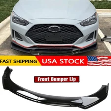 Glossy Black Front Bumper Lip Splitter Spoiler Body Dual-Layer For Hyundai
