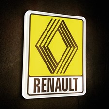 RENAULT 1972 1992 ILLUMINATED LED LIGHT BOX WALL SIGN GARAGE GAS & OIL 5GT TURBO