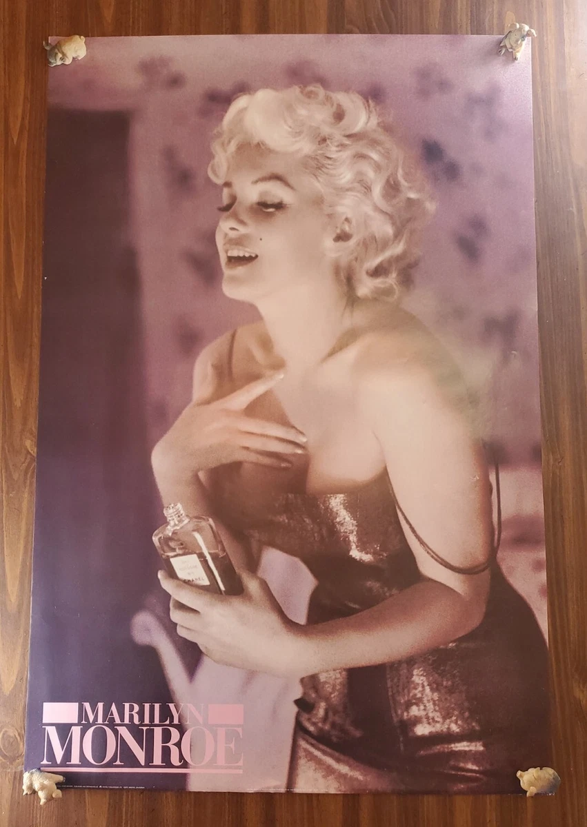 Original Marilyn Monroe Chanel No. 5 Litho Poster 80s Vintage 24 x 36