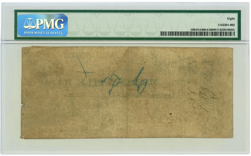 1862 $5 The Mercantile Bank - Orange, NEW JERSEY (Altered) Note PMG VG 8 - Image 2 of 2