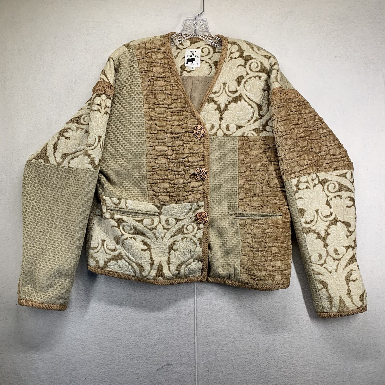 Vintage Patchwork Jacket Max & Mabel Texture Crea… - image 1