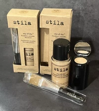 2 Stila Stay All Day Liquid Foundation Concealer & Brush Kit 8 Honey 1 Oz
