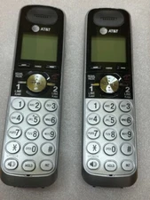x2 AT&T TL88002 2 line Accessory Cordless Handset, Silver/Black | NEW