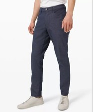 Lululemon Men's Canvas Blue ABC 5-Pocket Cotton Blend Pants 33x33