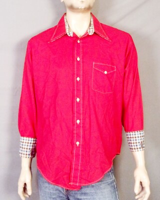トップス 60s VAN HEUSEN OpenCollar-Shirt Vintage Open Collar Shirt Van Heusen M Open Collar Shirt 60s