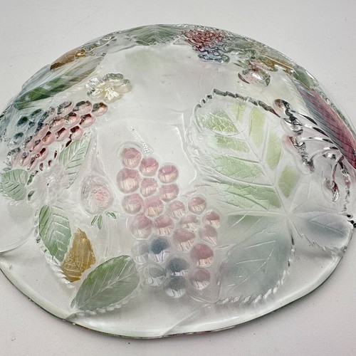 Vintage Mikasa Chablis Embossed Round Glass Serving Platter Fruit Motif - Picture 4 of 4