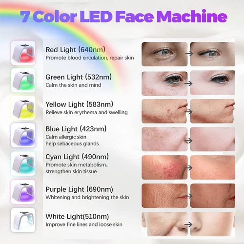 7 Color LED PDT Light Photon Therapy Facial Skin Care Anti-Ageing Beauty Machine - Picture 2 of 12