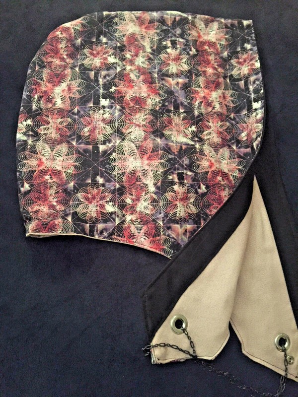 CLUB/FESTIVAL HOOD .Black/Red/White. Grounding/earthing/Shielding. Bamboo/Silver