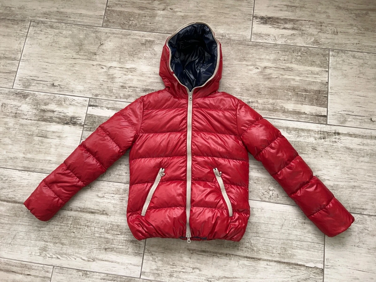Kids Boys Girls DUVETICA Goose Down Jacket Puffer Hooded Red Size