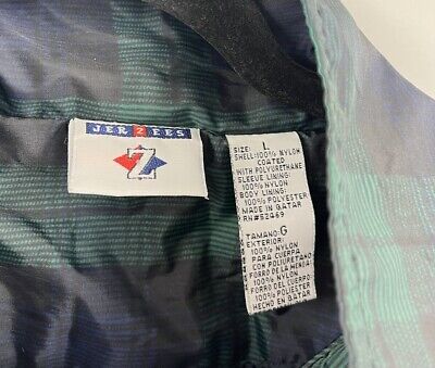 Vintage Jerzees Plaid Nylon Full Zip Windbreaker Jacket Size Vintage Jerzees Plaid Nylon Full Zip Windbreaker Jacket Size