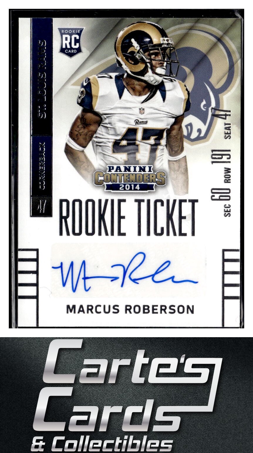 Marcus Roberson 2014 Panini Contenders #156a St. Louis Rams Rookie Auto