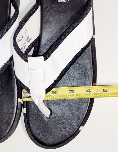 French Connection FCF7020 Flips Flops Thong Sandals Black White Men's 10US Shoes - Picture 18 of 18