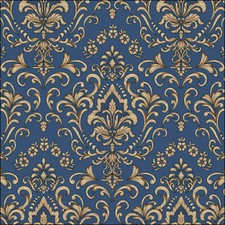 4x Single Paper Napkins for Decoupage and Party - Baroque ornament blue