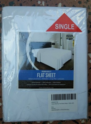 Utopia Bedding Weiß Flach Einzelbettlaken Neu