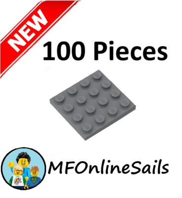 Genuine LEGO Dark Bluish Gray 4x4 Plates Part #3031 100pcs 222g MILS