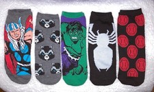 Disney/Marvel Superhero/Villain 5 Pack Ankle Sock Lot.New Stocking Stuffers
