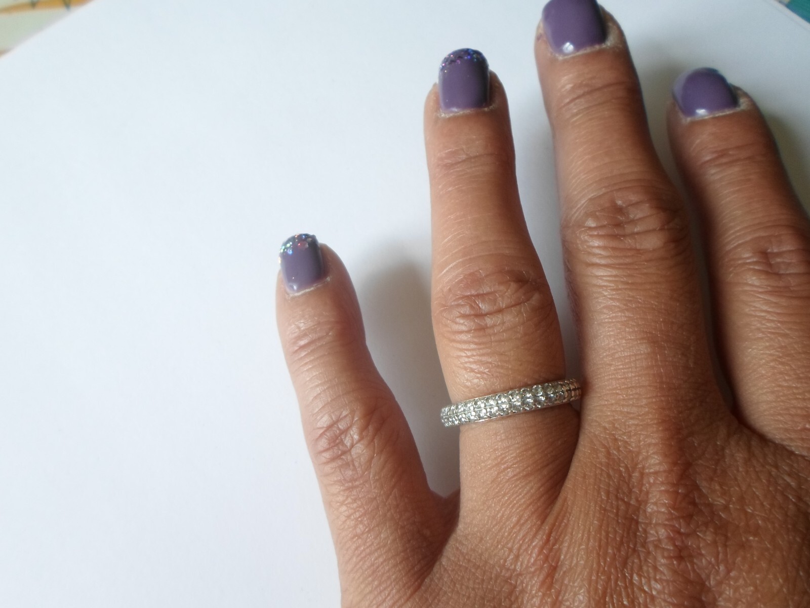 bague en argent massif, demi tour, doubles rangs … - image 3