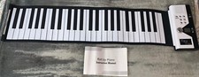 49 Key Black And White Silicone Roll up Piano With Charger  Carrying Case