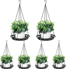6 Pack Plant Hanger, 12 Inch Metal Hanging Planter for Indoor Outdoor Plants