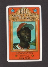 1981 Permagraphics All-Star GEORGE FOSTER credit card Reds Perma Graphics