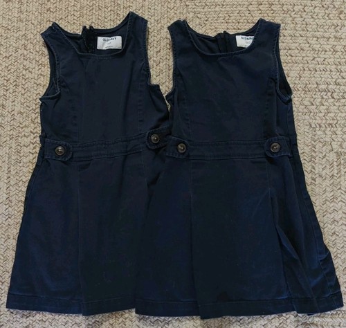 Girls Old Navy Jumper School Uniform Pleated Dress Size S 6/7 Stretch X2 Lot