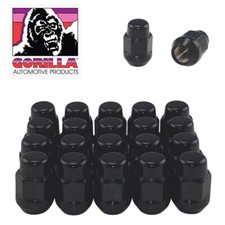 20pc Gorilla Black Lug Nuts 1/2" - 20 Thread Bulge Acorn Seat 1/2 91188BC