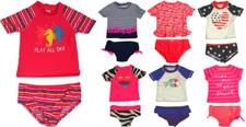 Osh Kosh B'gosh Baby Infant Girls 2 Piece Rashguard Sun Protection Swim Set