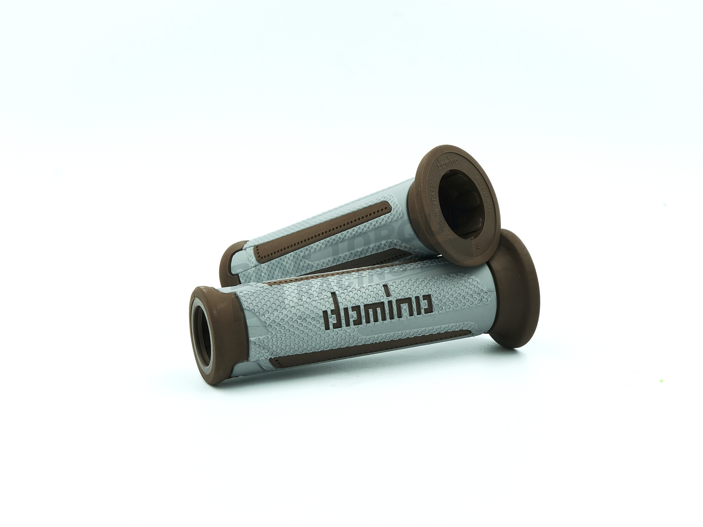 Genuine Domino Turismo Silver & Brown A350 Grips for Kymco Bikes
