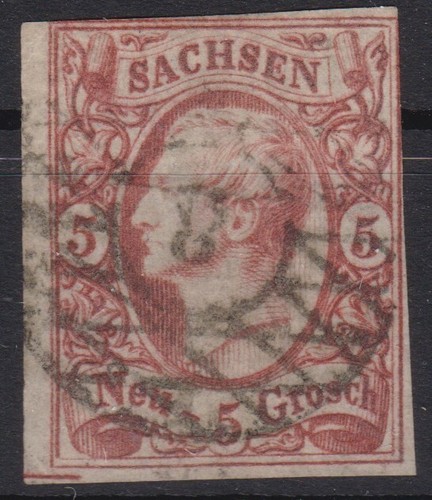 == Ad Saxonia Mi. 12c Stamped "Dresden", Cat. ==