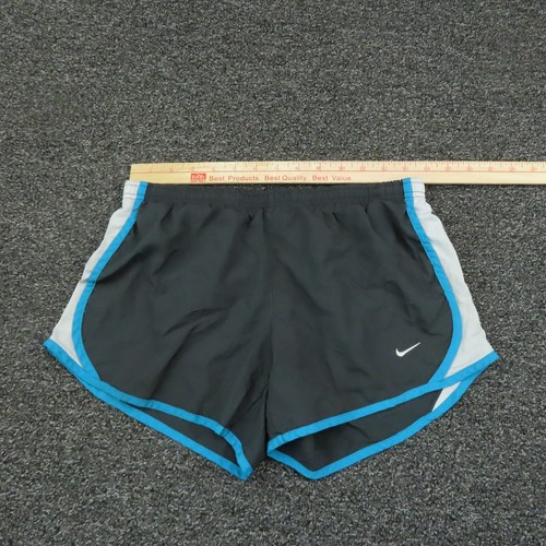 Nike Shorts Girls Large Gray & Blue Dri-Fit Running Workout Breathable Youth - Picture 2 of 8