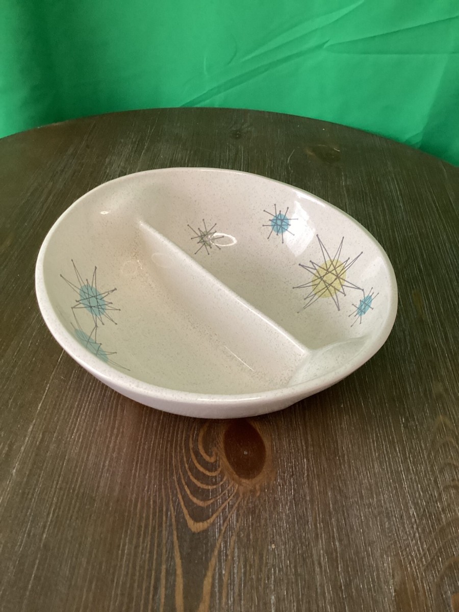 Franciscan Atomic Starburst, Vintage, Mid-Century, Divided Medium Serving  Bowl
