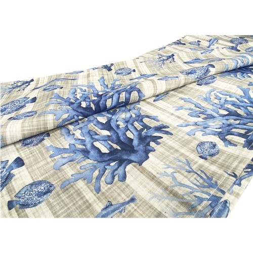 TELO ARREDO copritutto GRAN FOULARD COPRILETTO copridivano PESCI mare marino BLU - Foto 5 di 21